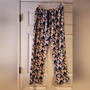 Mayfair Geometric Patterned Plush Pajama Pants XL